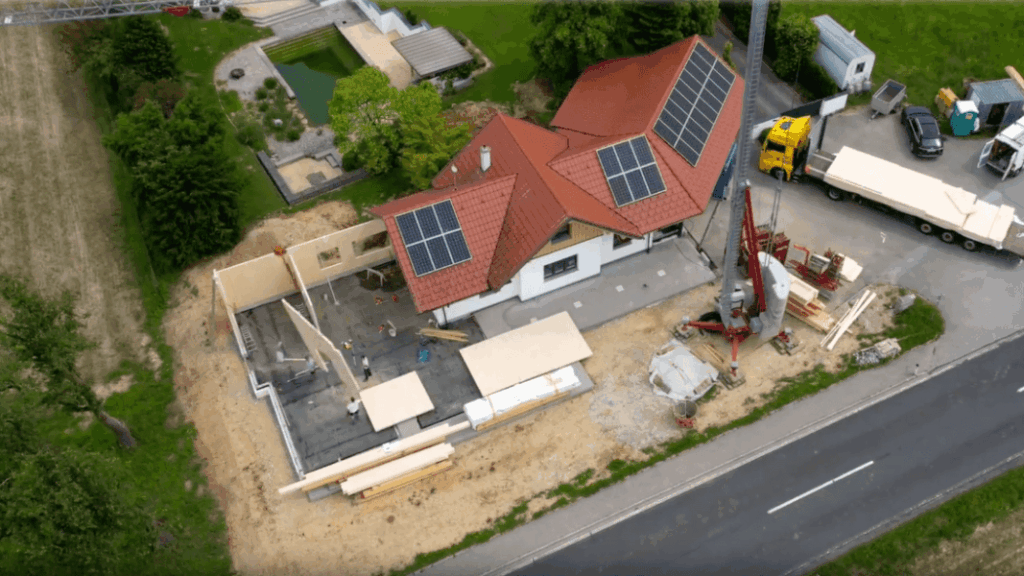 Bau des neuen Büros von Streif Holzbewirtschaftung